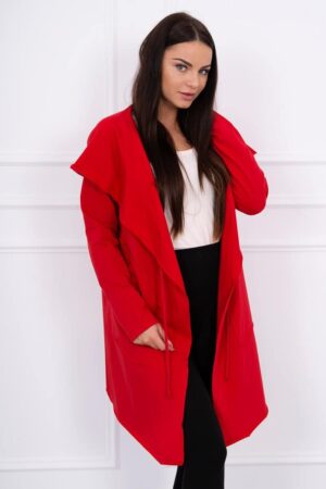 Универсално палто с качулка – Червено – 8928