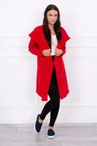Универсално палто с качулка – Червено – 8928