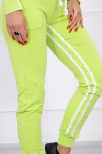 Комплект Блуза + Панталон с двойни ивици – Зелен  – 8958-5