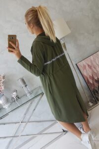Пелерина С Връзка На Кръста И Качулка – Хаки – 8998-1