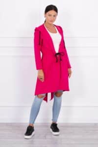 Пелерина С Връзка На Кръста И Качулка – Фуксия – 8998-2