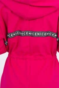 Пелерина С Връзка На Кръста И Качулка – Фуксия – 8998-2