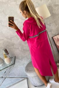 Пелерина С Връзка На Кръста И Качулка – Фуксия – 8998-2