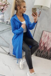 Пелерина с печат – Универсален размер – Синя – 9005-1