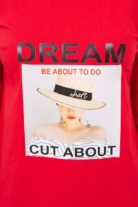 Ежедневна Рокля с принт Dream – Червена – 66860-2