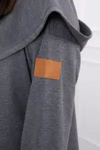 Дълго палто с качулка и джобове – Графит – 9077