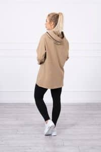 Tуника с качулка и цип – Камел – 0160-5