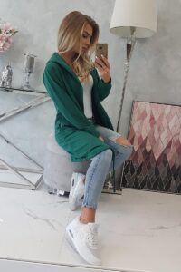 Пелерина с печат – Универсален размер – Зелена  – 9005-4
