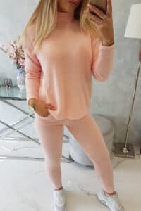 Комплект От 2 Части – Пуловер + Клин –  Розов–2021-6-4