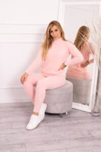 Комплект От 2 Части – Пуловер + Клин –  Розов–2021-6-4