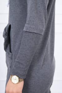 Рокля Суитшърт С Декоративни Елементи И Качулка – Грагит – 9322-5