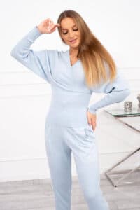 Комплект От 2 Части – Блуза + Панталон – Синьо– 2021-11-5