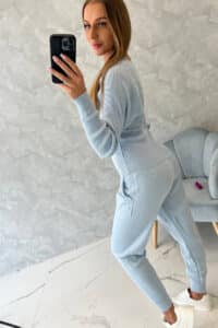 Комплект От 2 Части – Блуза + Панталон – Синьо– 2021-11-5