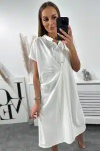 Италианска универсална рокля до коляното – Екрю – 56122