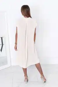 Италианска универсална рокля до коляното – Бежова – 56122-2