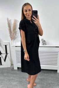 Италианска универсална рокля до коляното – Черна – 56122-1