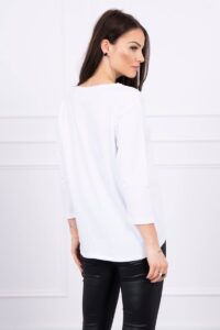 Блуза с щампа “Star Style” – Бяла – 66850-2