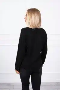 Пуловер С V-Образно Деколте – Черно – 2020-15-8