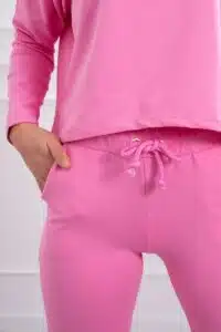 Комплект без размери Блуза + Панталон – Светло розово – 9091-10