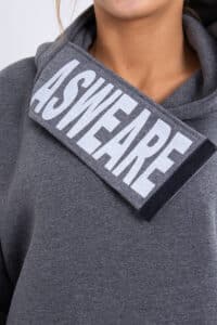 Суитшърт с качулка и надпис “ASWEARE” – Графит – 9304-5