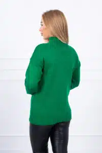 Пуловер тип поло – Зелен – 2020-17-1