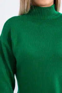 Пуловер тип поло – Зелен – 2020-17-1