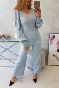 Комплект от 2 части – Пуловер + Панталон – Синьо – 2021-2-2