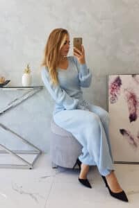 Комплект от 2 части – Пуловер + Панталон – Синьо – 2021-2-2