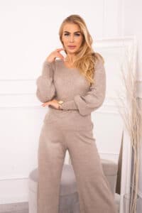 Комплект от 2 части – Пуловер + Панталон – Бежов – 2021-2