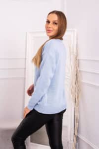 Пуловер С V-Образно Деколте – Синьо – 2020-15-6