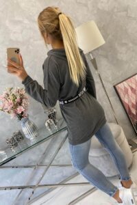 Рокля тип туника с надпис LOVE – Графит – 0140