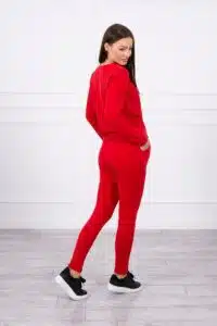 Комплект От 2 Части – Блуза + Панталон – Червено – 9090-11