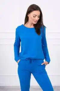 Комплект От 2 Части – Блуза + Панталон – Син – 9090-1