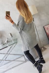 Дълга жилетка без закопчаване – Светлосивa – 2019-13-1