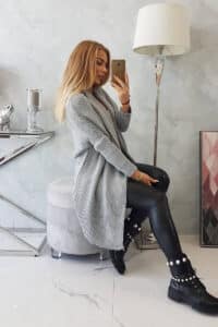 Дълга жилетка без закопчаване – Светлосивa – 2019-13-1