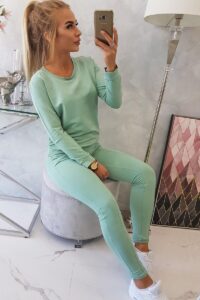 Комплект От 2 Части – Блуза + Панталон – Мента – 9090-3