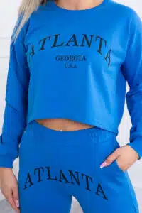 Комплект Блуза + Панталон с щампа Atlanta – Син – 67832