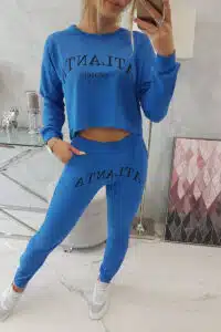 Комплект Блуза + Панталон с щампа Atlanta – Син – 67832