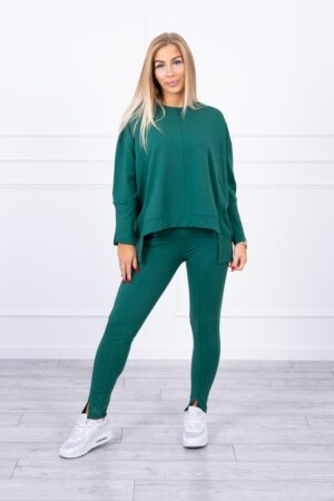 Комплект От 2 Части – Блуза + Панталон – Зелен – 9328-3