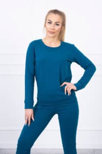 Комплект От 2 Части – Блуза + Панталон – Тъмносин – 9090-10