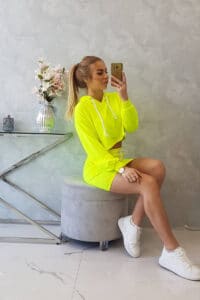 Комплект От 2 Части – Суитшърт С Качулка + Пола – Жълто – 9341-5