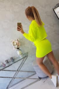 Комплект От 2 Части – Суитшърт С Качулка + Пола – Жълто – 9341-5