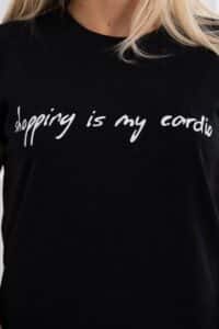 Тениска “Shopping is my cardio” – Черна – 65297-1