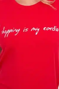 Тениска “Shopping is my cardio” – Червена – 65297-7