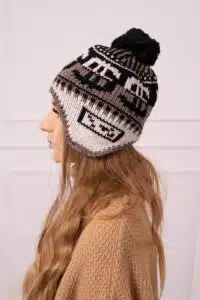 Дамска  зимна шапка с помпон – Мока – K368-1