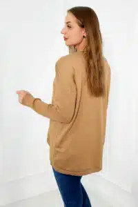 Пуловер с предни джобове – Камел – 24-32-6