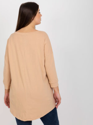 Стилна блуза в размер plus size – Тъмнобежов – 301690