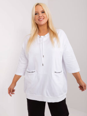 Шикозна блуза в размер plus size – Бял – 501663