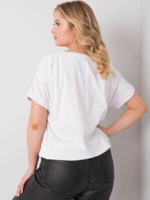 Шикозна блуза в плюс размер – Бял – 958925