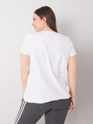 Ежедневна блуза в плюс размер – Бял – 208494